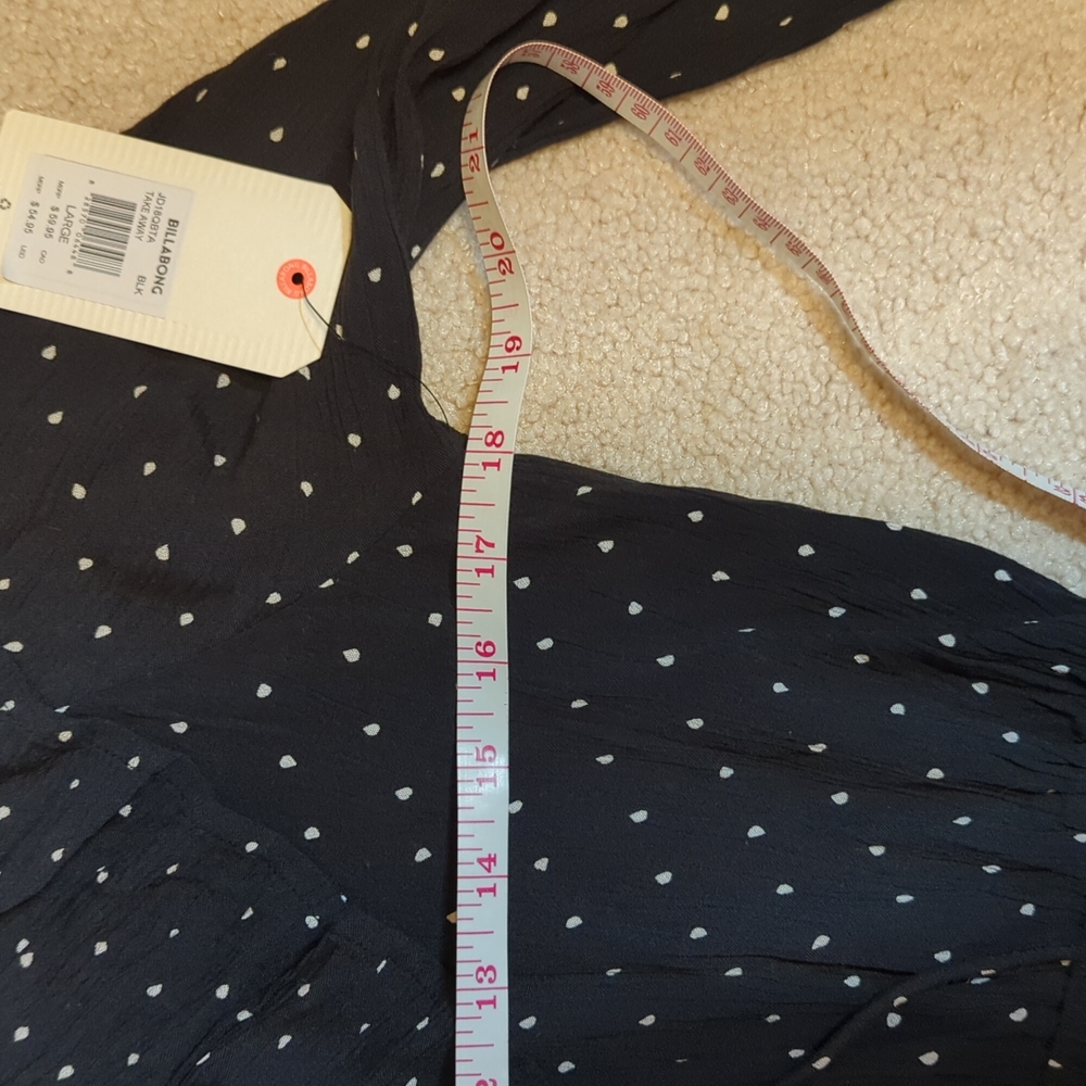 Billabong Long Sleeve Mini Polka Dot Dress - Picture 13 of 14